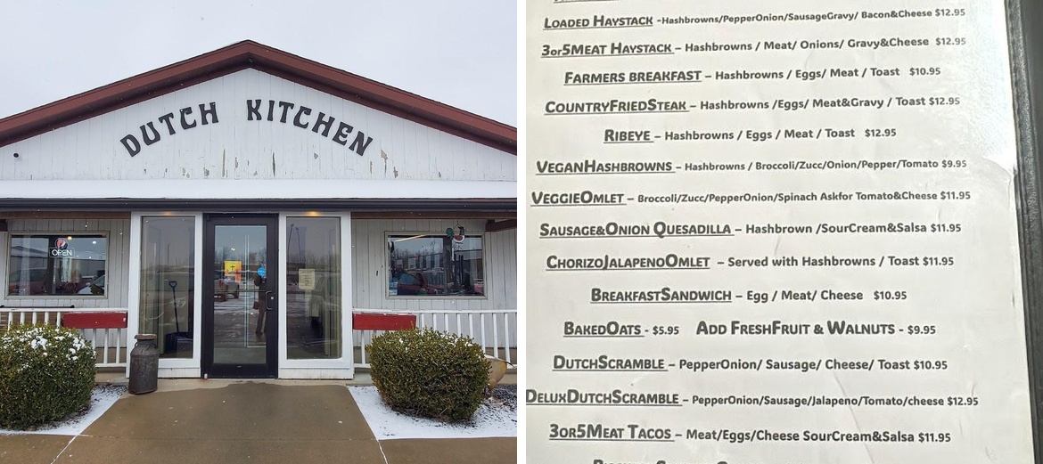 Dutch Village Restaurant Menu