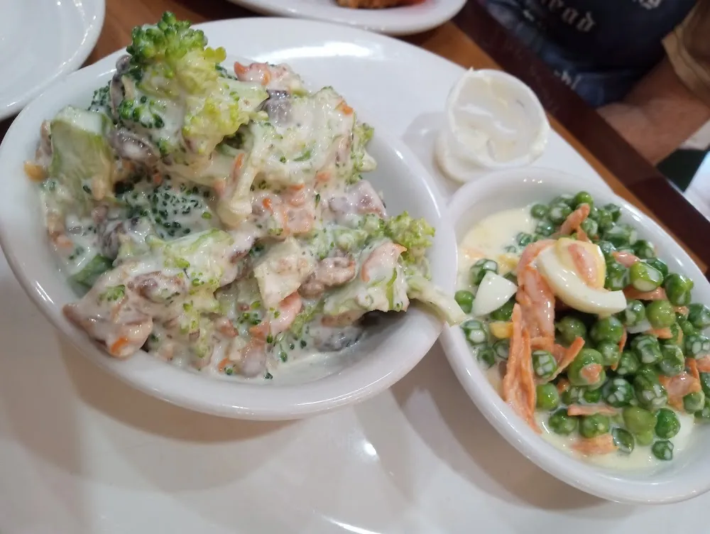 Broccoli Salad and Pea Salad